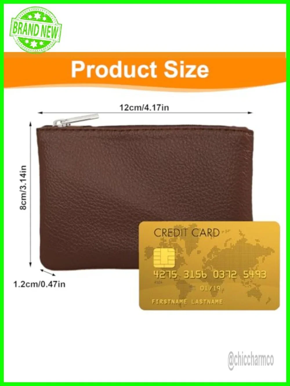 4 Pcs PU Leather Coin Purse Zipper Pouch Small Change Wallet Card Key